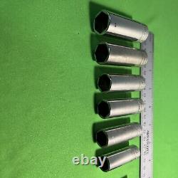 Snap-on 9 pc 3/8 Drive 6-Point Metric Flank Drive Deep Socket Set 212SFSMY