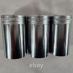 Snap-on 9pc 1/2 Drive SAE Deep Socket S-Series Set 1-1.5 Flank Drive 12pt USA