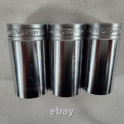 Snap-on 9pc 1/2 Drive SAE Deep Socket S-Series Set 1-1.5 Flank Drive 12pt USA