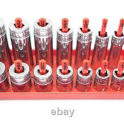 Snap-on Chrome 24pc 3/8 Drive SAE Shallow & Deep 6 Point Socket Set