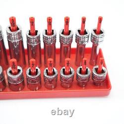 Snap-on Chrome 24pc 3/8 Drive SAE Shallow & Deep 6 Point Socket Set