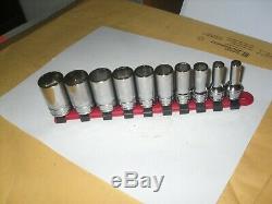 Snap on FSS 10pc 3/8 Drive 6 Point SAE 1/4 13/16 Semi Deep Socket Set USA