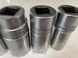 Snap-on LS 3/4 Drive 6 Point Deep Socket Set 7 Piece 7/8 1 5/8