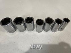 Snap-on LS 3/4 Drive 6 Point Deep Socket Set 7 Piece 7/8 1 5/8