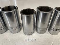 Snap-on LS 3/4 Drive 6 Point Deep Socket Set 7 Piece 7/8 1 5/8