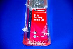 Snap-on NEW Ships FREE 11 Piece 3/8 Drive 12-Point SAE Deep Socket Set 211SFY