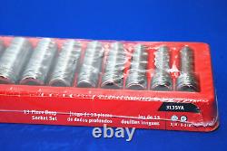 Snap-on NEW Ships FREE 13 Pc 1/2 Drive 12-Point SAE Flank Drive Deep Socket Set