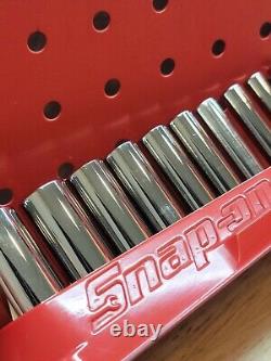 Snap-on NICE 110STMY 3/16 9/16 1/4 Drive 10-Piece 6-Point Deep Socket Set