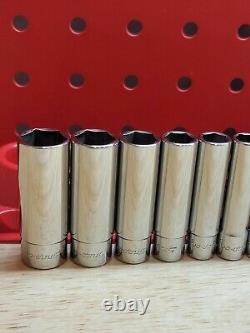 Snap-on NICE 110STMY 3/16 9/16 1/4 Drive 10-Piece 6-Point Deep Socket Set