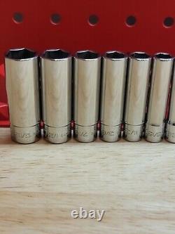 Snap-on NICE 110STMY 3/16 9/16 1/4 Drive 10-Piece 6-Point Deep Socket Set