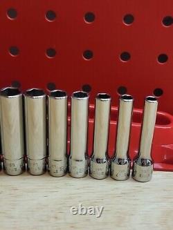 Snap-on NICE 110STMY 3/16 9/16 1/4 Drive 10-Piece 6-Point Deep Socket Set