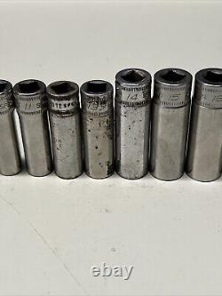 Snap-on SFSM Socket Set 12 Pc Deep Well Metric 3/8 Drive 6 Point 8mm-19mm #8C5