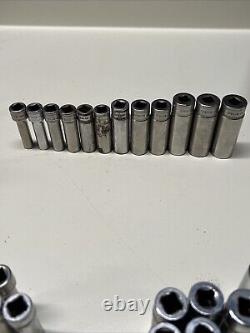 Snap-on SFSM Socket Set 12 Pc Deep Well Metric 3/8 Drive 6 Point 8mm-19mm #8C5