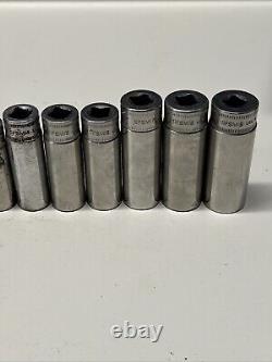 Snap-on SFSM Socket Set 12 Pc Deep Well Metric 3/8 Drive 6 Point 8mm-19mm #8C5