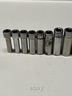 Snap-on SFSM Socket Set 12 Pc Deep Well Metric 3/8 Drive 6 Point 8mm-19mm #8C5