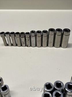 Snap-on SFSM Socket Set 12 Pc Deep Well Metric 3/8 Drive 6 Point 8mm-19mm #8C5