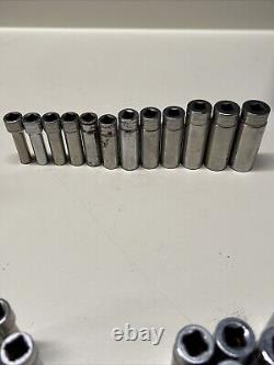 Snap-on SFSM Socket Set 12 Pc Deep Well Metric 3/8 Drive 6 Point 8mm-19mm #8C5