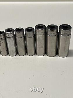 Snap-on SFSM Socket Set 12 Pc Deep Well Metric 3/8 Drive 6 Point 8mm-19mm #8C5