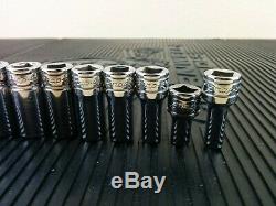 Snap-on Sae Semi Deep 12 Point Socket 12 Piece Set 3/8 Drive Snapon Snap On