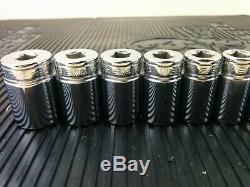 Snap-on Sae Semi Deep 12 Point Socket 12 Piece Set 3/8 Drive Snapon Snap On