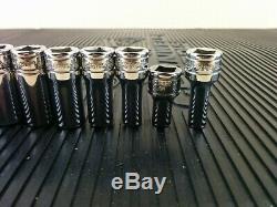 Snap-on Sae Semi Deep 12 Point Socket 12 Piece Set 3/8 Drive Snapon Snap On