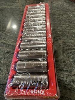 Snap-on-T? NEW 1/2 Drive SAE 6 Point Chrome Deep FDX 13 Pc Set 313YTSY sealed