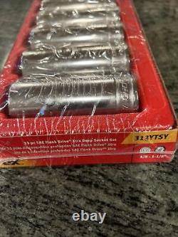 Snap-on-T? NEW 1/2 Drive SAE 6 Point Chrome Deep FDX 13 Pc Set 313YTSY sealed