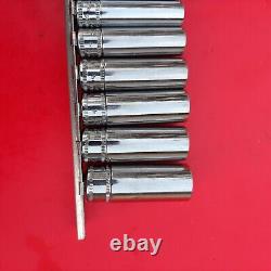 Snap-on Tools 1/4 Drive Metric 11 Piece Deep 12 Point Socket Set 5 MM To 14 MM