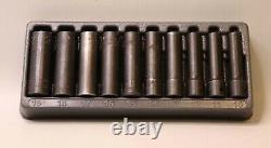 Snap-on Tools 10 Pc 1/2 Drive 6-point Metric Flank Drive Deep Impact Socket Set