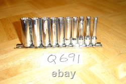 Snap-on Tools 10 Piece 1/4 Drive Sae. Deep 12 Point Chrome Socket Set 110stmdy