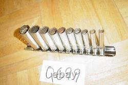 Snap-on Tools 10 Piece 1/4 Drive Sae. Deep 12 Point Chrome Socket Set 110stmdy