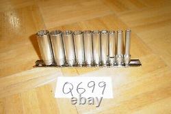 Snap-on Tools 10 Piece 1/4 Drive Sae. Deep 12 Point Chrome Socket Set 110stmdy