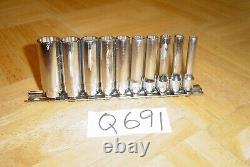 Snap-on Tools 10 Piece 1/4 Drive Sae. Deep 12 Point Chrome Socket Set 110stmdy