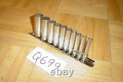 Snap-on Tools 10 Piece 1/4 Drive Sae. Deep 12 Point Chrome Socket Set 110stmdy