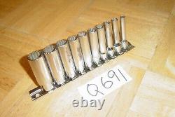 Snap-on Tools 10 Piece 1/4 Drive Sae. Deep 12 Point Chrome Socket Set 110stmdy