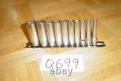 Snap-on Tools 10 Piece 1/4 Drive Sae. Deep 12 Point Chrome Socket Set 110stmdy