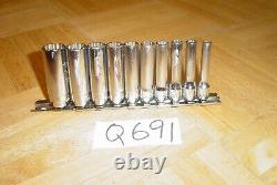 Snap-on Tools 10 Piece 1/4 Drive Sae. Deep 12 Point Chrome Socket Set 110stmdy