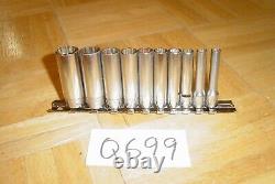 Snap-on Tools 10 Piece 1/4 Drive Sae. Deep 12 Point Chrome Socket Set 110stmdy