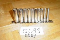 Snap-on Tools 10 Piece 1/4 Drive Sae. Deep 12 Point Chrome Socket Set 110stmdy