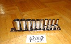 Snap-on Tools 10 Piece 1/4 Drive Sae. Deep 6 Point Chrome Socket Set