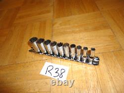 Snap-on Tools 10 Piece 1/4 Drive Sae. Deep 6 Point Chrome Socket Set