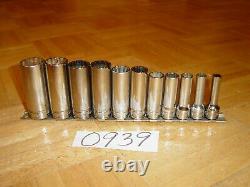 Snap-on Tools 11 Piece 3/8 Drive Sae. Deep Chrome 12 Point Socket Set 211sfy