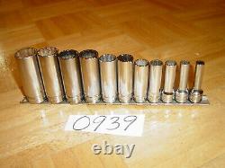 Snap-on Tools 11 Piece 3/8 Drive Sae. Deep Chrome 12 Point Socket Set 211sfy