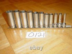 Snap-on Tools 11 Piece 3/8 Drive Sae. Deep Chrome 6 Point Socket Set 211sfsy