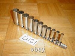 Snap-on Tools 11 Piece 3/8 Drive Sae. Deep Chrome 6 Point Socket Set 211sfsy