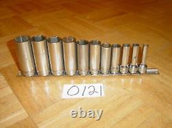 Snap-on Tools 11 Piece 3/8 Drive Sae. Deep Chrome 6 Point Socket Set 211sfsy