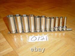 Snap-on Tools 11 Piece 3/8 Drive Sae. Deep Chrome 6 Point Socket Set 211sfsy