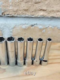 Snap-on Tools 110STMY 3/16-9/16 1/4 Drive 10pc 6-Point Deep Chrome Socket Set