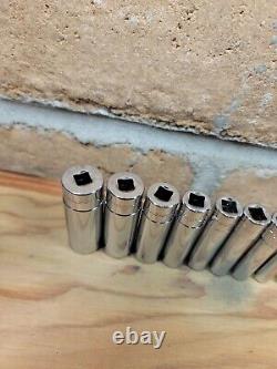 Snap-on Tools 110STMY 3/16-9/16 1/4 Drive 10pc 6-Point Deep Chrome Socket Set