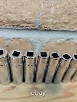 Snap-on Tools 110STMY 3/16-9/16 1/4 Drive 10pc 6-Point Deep Chrome Socket Set